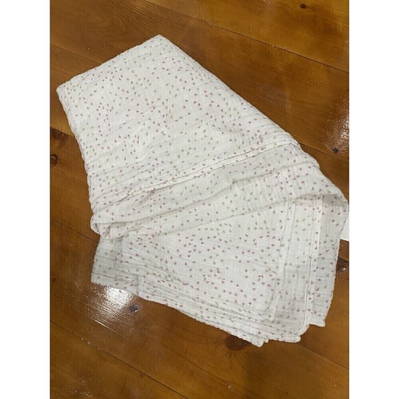 Aden + Anais Unisex Baby POLKA DOT PINK Hearts Cotton Muslin Swaddle Blanket - Picture 1 of 5